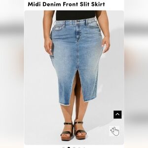 Torrid Midi denim skirt,  Size 16, new without tags